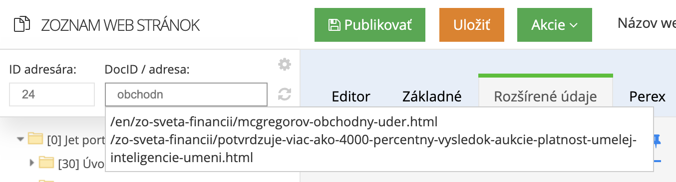 autocomplete | WebJET CMS